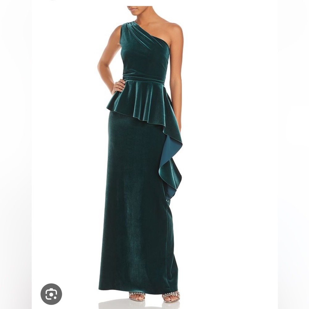 Chiara Boni La Petite Robe Kikos forest green velvet gown size 0